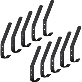 Гачки для одягу з 5 предметів ALBA Сучасні гачки для пальто з натуральної нержавіючої сталі 142 x 20 мм гачки для капелюхів гачки для одягу від SOTECH (гачки розміром 10 x, нержавіюча сталь чорний матовий)