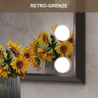 Дзеркало для ванної кімнати YOURLITE з LED-підсвічуванням 100x60 см, сенсорне управління, годинник, антизапотівання, 3 кольори світла, регулювання яскравості, функція пам'яті, білий/чорний