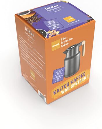 Термос Rohe Germany Isidor, 1.4 л, з нержавіючої сталі, чорний