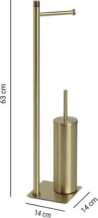 Тримач для туалетного рулону Gedy Trilly Columna та тримач для туалетної щітки Gedy Trilly Columna 14x14x14 см матоване золото