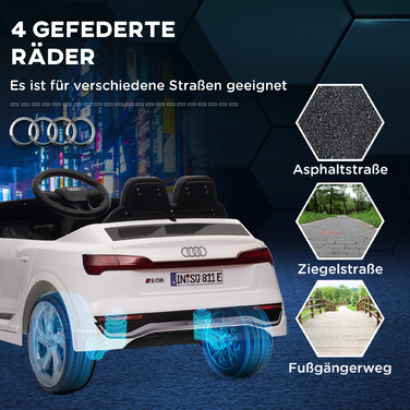 Електромобіль для дітей AIYAPLAY, Audi Q8, 12V, швидкість 3-5 км/год, пульт дистанційного керування, фари, музика, білий