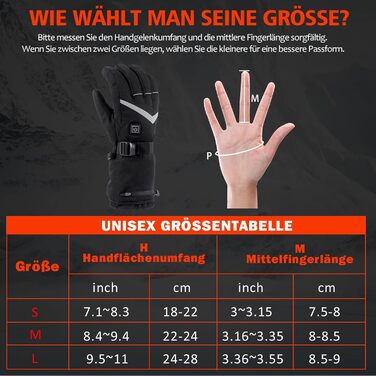 Обогріваючі рукавички для чоловіків та жінок, з акумулятором 5000mAh*2, 7.4V, 4 режими нагріву, перезаряджаються, зимові, непромокаючі, для катання на лижах та сноуборді