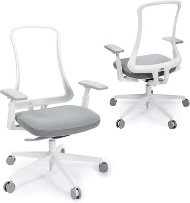 Офісний стілець ProtoArc Flexer ергономічний з регулюванням глибини сидіння, чорний. Сітчаста спинка, контурне сидіння для дому та офісу. Легкий монтаж.