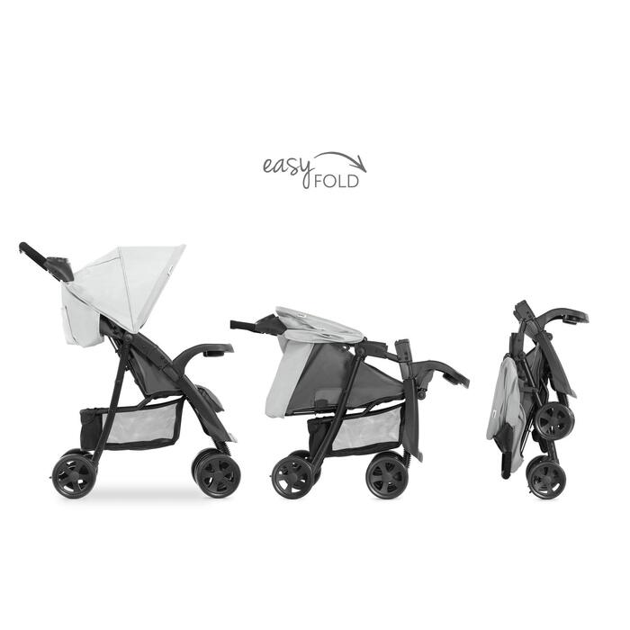 Дитяча коляска Hauck Shopper Neo II сіро-чорна, від народження до 22 кг, з регульованою ручкою та великим кошиком