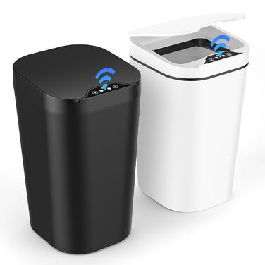 Набір з 2 сміттєвих контейнерів з датчиком, 10 л, автоматичний електричний кришка, 3 режими роботи, тихий, водонепроникний, інтелектуальний контейнер для сміття, для кухні, офісу, вітальні, ванної кімнати