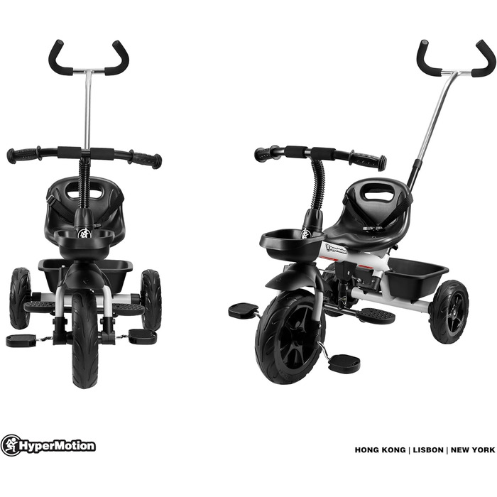 Триколісний велосипед дитячий TOBI Vector з ручкою для батьків, ремені безпеки, сірий