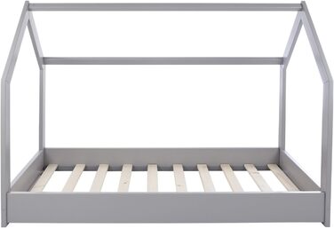 Ліжко-домік Velinda для дітей, ліжко-ігровий будиночок, односпальне ліжко, скандинавський дизайн (сірий колір)