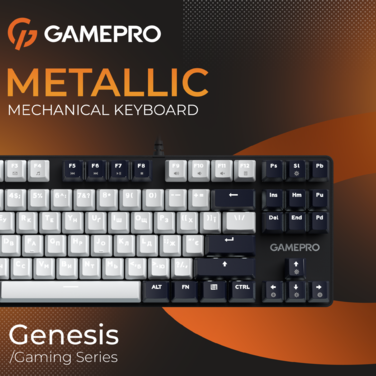 Дротова механічна клавіатура GamePro Genesis Metallic (MK110B) 87% Red switches