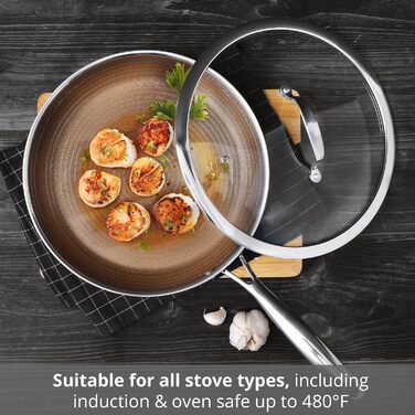 Набір сковорідок MasterPRO GIRO (20+24 см) з антипригарним покриттям ILAG, 3-шарове, індукційне, для духовки, без PFAS/PFOA/PTFE, з нержавіючою ручкою