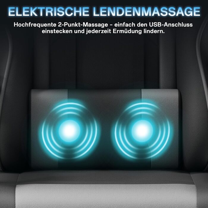 Ігровий крісло, офісне крісло з підніжкою, ергономічне крісло з регульованою спинкою 90-135°, вантажопідйомність 150 кг (сірий)