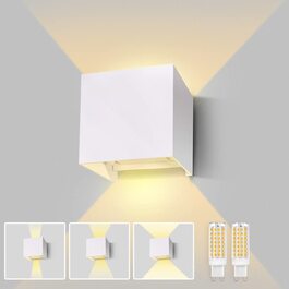 Настінний Світильник Lureshine зі змінною світлодіодною лампою G9 регульований кут променя зовнішнє освітлення теплий білий настінний світильник 3000K алюмінієвий настінний світильник внутрішній / зовнішній (білий )