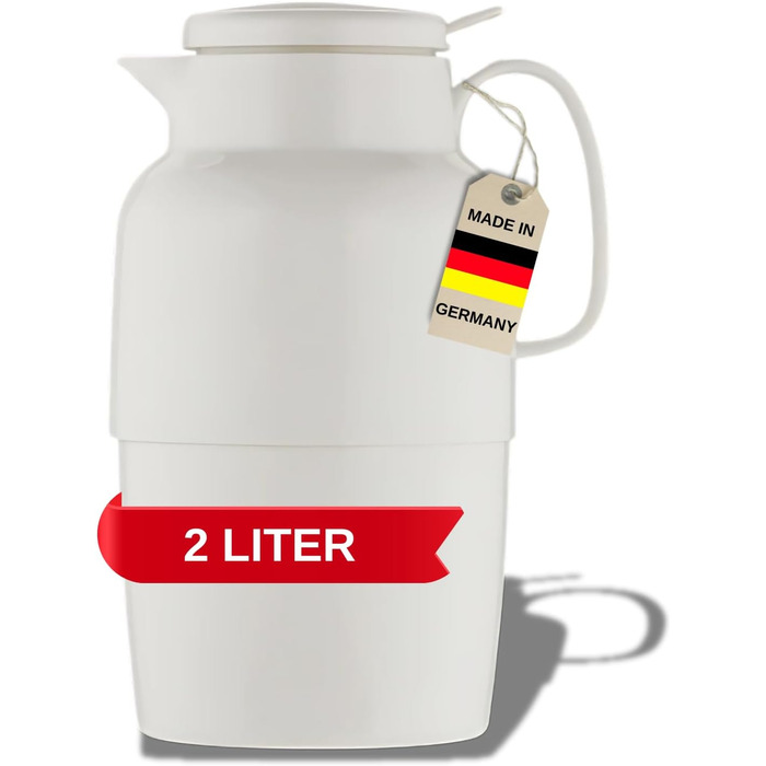 Термос Helios Mondo Push з нержавіючої сталі, 1,3 л, білий