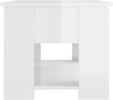 Журнальний столик з регулюванням висоти Журнальний столик Журнальний столик Стіл для вітальні Журнальний столик з місцем для зберігання 79x49x41см Інженерна деревина (білий глянець)