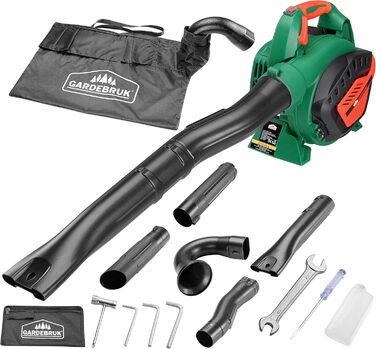 Бензиновий сапужок Gardebrük 4-в-1: сапужок, повітродувка, подрібнювач листя, садовий пилосос з мішком 45L та інструментами