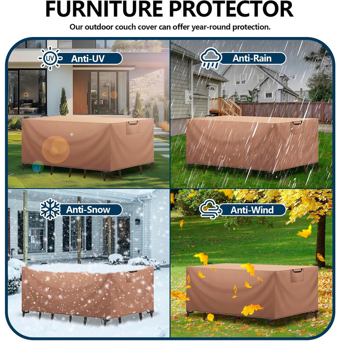 Захисний чохол для садово-патіо меблів, водовідштовхуючий, 420D Oxford, Anti-UV, 150x90x75 см