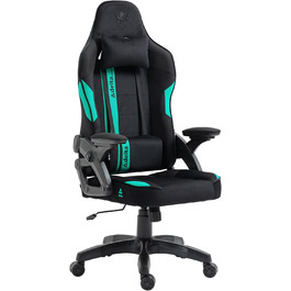 Крісло ігрове KRAKEN CHAIRS чорно-морського кольору, тканинне, ергономічне, для геймерів, вантажопідйомність 130 кг