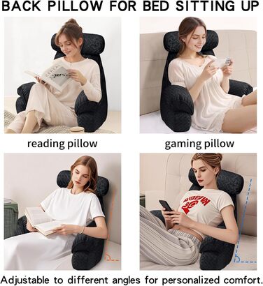 Підлогове крісло-мішок Lesekissen для читання та відпочинку з підлокітниками, чорне