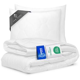 Комплект постільної білизни Fam' Home 200x200 см та 2 подушки 80x80 см – комплект для 2 осіб, антиалергенний, мікрофібра, Oeko-Tex® сертифікат, машинне прання