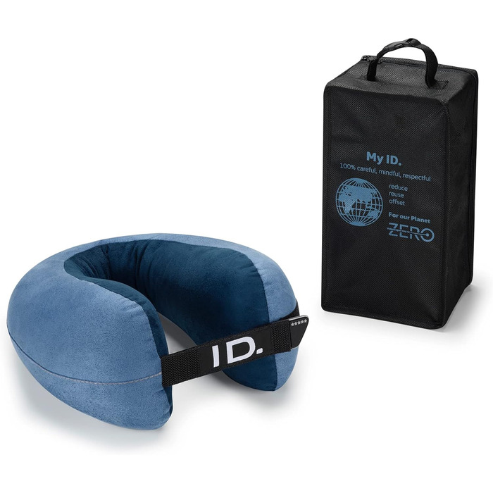 Подушка для шиї Опорна подушка Подушка для подорожей Подушка для шиї, з логотипом ID, синій, 11G084508