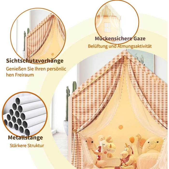 Дитячий намет для гри в приміщенні JRUKM, ігровий будиночок для дівчаток та хлопчиків, намет-ігровий будиночок для дитячої кімнати, ігри та читання, хакі