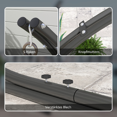 Підставка для гамака у формі C, металева, зі стійкою основою, чорного кольору, до 150 кг