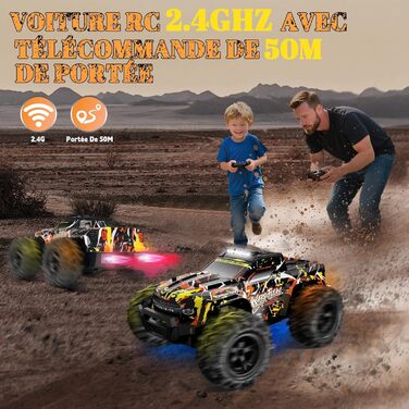 RC Автомобіль 1:18 Gelb - Швидкісний позашляховик 2.4GHz з LED, 25 км/год, 2 акумулятори для хлопчиків від 3 років
