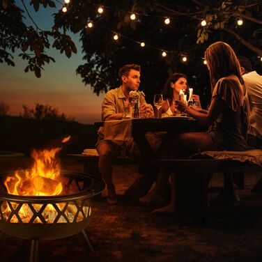 Вогнище Relaxdays з грилем та захистом від іскор