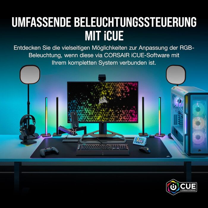 Килимок для миші Corsair MM700 RGB Extended - великий, 930x400 мм, з підсвічуванням RGB, хаб USB, чорний