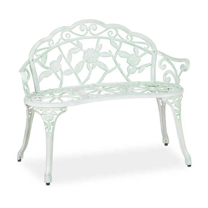Relaxdays Садовий лавки Роза біло-зелений