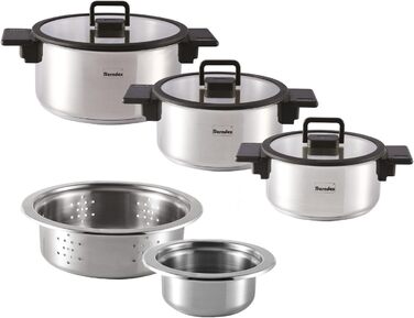 Набір каструль Berndes 6-ти частинний з нержавіючої сталі, індукційне дно, економія місця