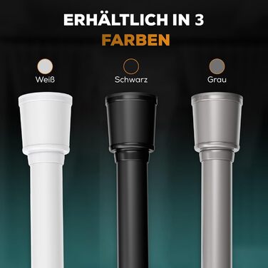 Штанга для штор без свердління 370-420 см, чорна, Ø 32 мм - натяжна штанга для штор, душової кабіни, дверей та шафи