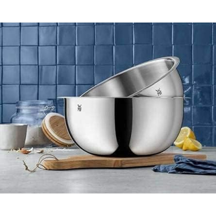 Набір кухонних мисок WMF Function Bowls, 2 шт., діаметр 22 та 24 см, Cromargan нержавіюча сталь, багатофункціональні (для замішування, салатів, подачі), складаються
