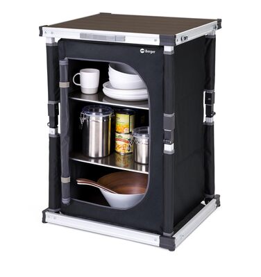 Кухонний шафчик для кемпінгу BERGER Tampere S: складаний шафчик для кухні з алюмінієвим каркасом та сумкою для транспортування
