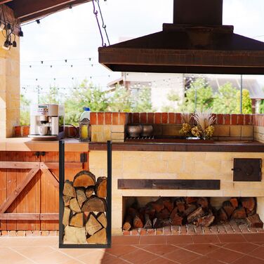 Стильна металева полиця для дров Relaxdays