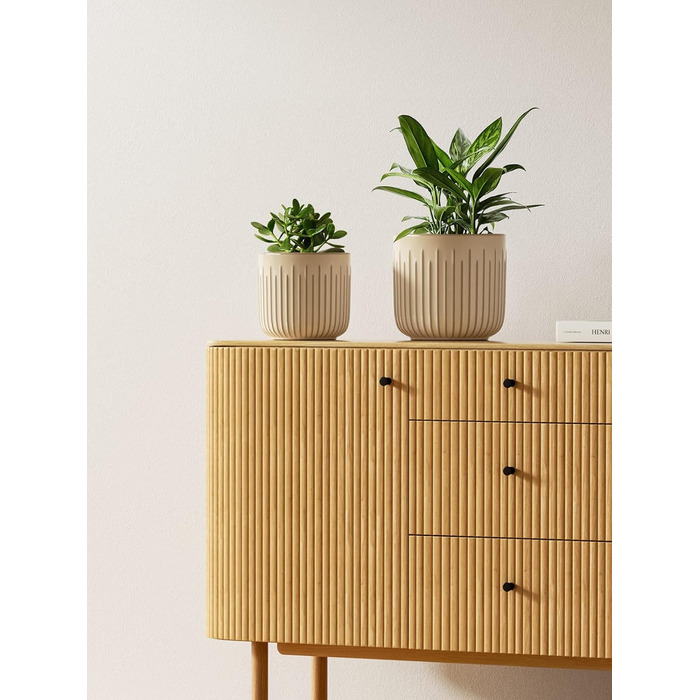 Набір горщиків для квітів LE TAUCI 3шт, кераміка, 21+17+14 см, з дренажними отворами