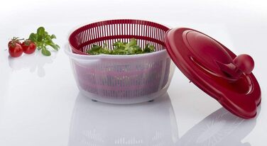 Westmark Salad Spinner, запасний 5 л, ø 26 см, пластик, без бісфенолу А, Fortuna, прозорий/червоний, 243222E2 (червоний, нековзний)