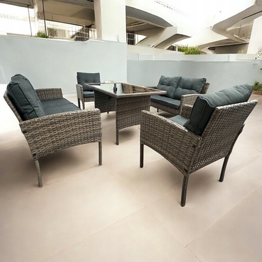 Комплект садових меблів IdealGarden із техноротанга, коричневий, 5 предметів