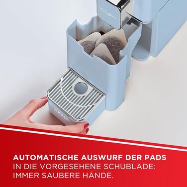 POLTI Coffea S15W: Еспресо-машина з сумісністю з E.S.E. Pads 44 мм, об'єм бака 0,85 л, тиск помпи 19 Bar, білий (світло-блакитний) колір