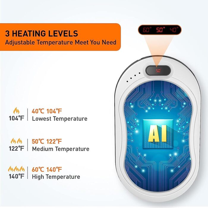 Електричний підігрівач рук, 8000mAh, Powerbank USB, портативний, для дітей, жінок, чоловіків, найкращий подарунок на зимові свята