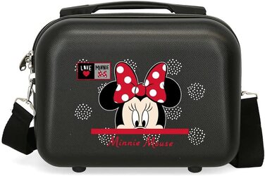 Чорна сумка Disney My Pretty Bow, розмір 38 x 55 x 20 см, Бічна застібка з міцного АБС-пластика, об'єм 34 л, 2,66 кг, 4 подвійних рулону, ручна поклажа. (Сумка для посуду)