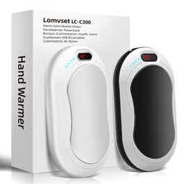 Електричні грілки для рук 2 шт. 10000 mAh з цифровим дисплеєм, USB-зарядка, Powerbank, подарунок на зиму для жінок та дітей (чорний/сріблястий)