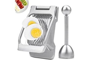 Інструмент для різання яєць Multper і головка для яєць з нержавіючої сталі, різак для яєць, зварених круто, міцний алюмінієвий різак для яєць