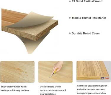 Розкладний комп'ютерний стіл / письмовий стіл 120x60 см з дерева та металу, білий (AC5AW)