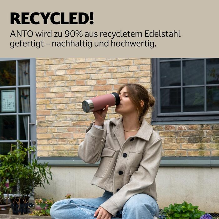 Термокружка Campo Libre® Anto I 450 мл Misty Pink: двостінна, з герметичним клапаном, для кави з собою