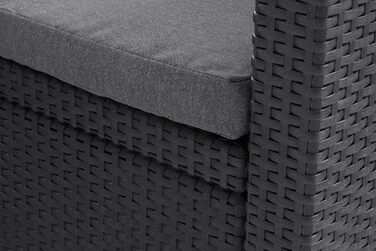 Диван садовий Allibert Victoria 2-місний, ротанг, сірий, з подушками, 129x63x77 см