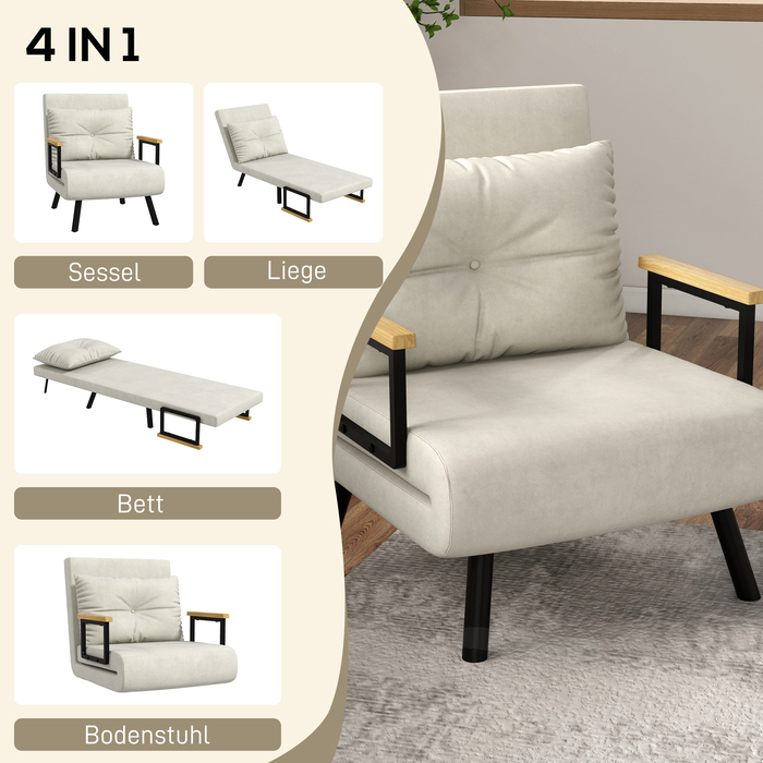 Крісло-релакс у скандинавському стилі, крісло для відпочинку, крісло для читання. В комплекті подушка з ґудзиковою обтяжкою, кремово-білого кольору.