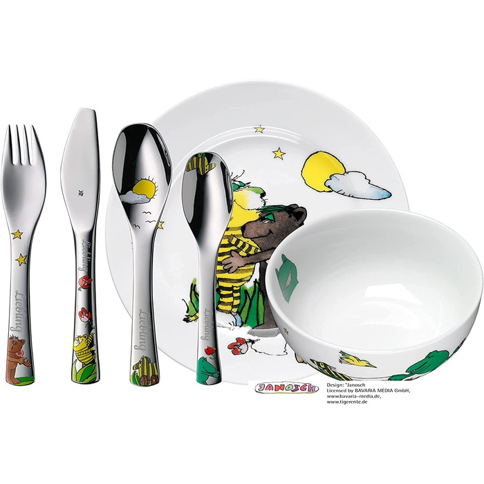Персоналізований набір дитячого посуду Janosch WMF (6 предметів) з гравіюванням імені - комплект миски та тарілки. Ідеальний подарунок на Різдво для дітей