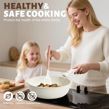 Набір посуду Numola 10 предметів: каструлі та сковорідки з антипригарним покриттям, знімні ручки, керамічний набір посуду, для індукційних плит, для дому та подорожей, безпечний для миття в посудомийній машині