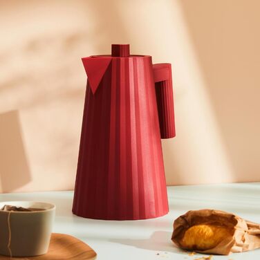 Електричний чайник Alessi Plissé MDL06 R - 1.7 л, червоний, 2400W, з європейським штекером