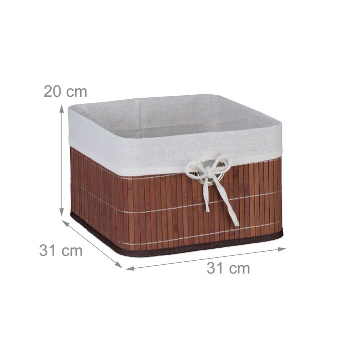 Набір кошиків для зберігання Relaxdays з бамбука